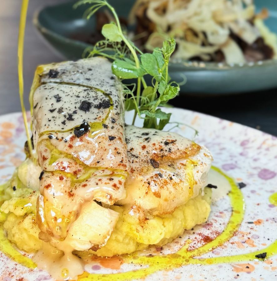 Pescado con crema y verduras